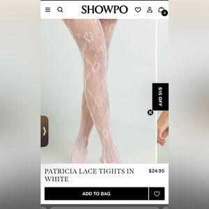 Showpo Patricia White Lace Tights NWT